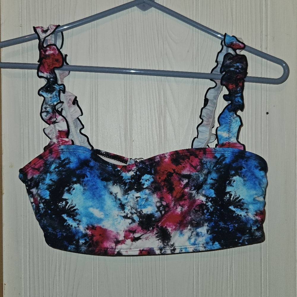 Colorful Tie-Dye Women's Bikini Swim Top